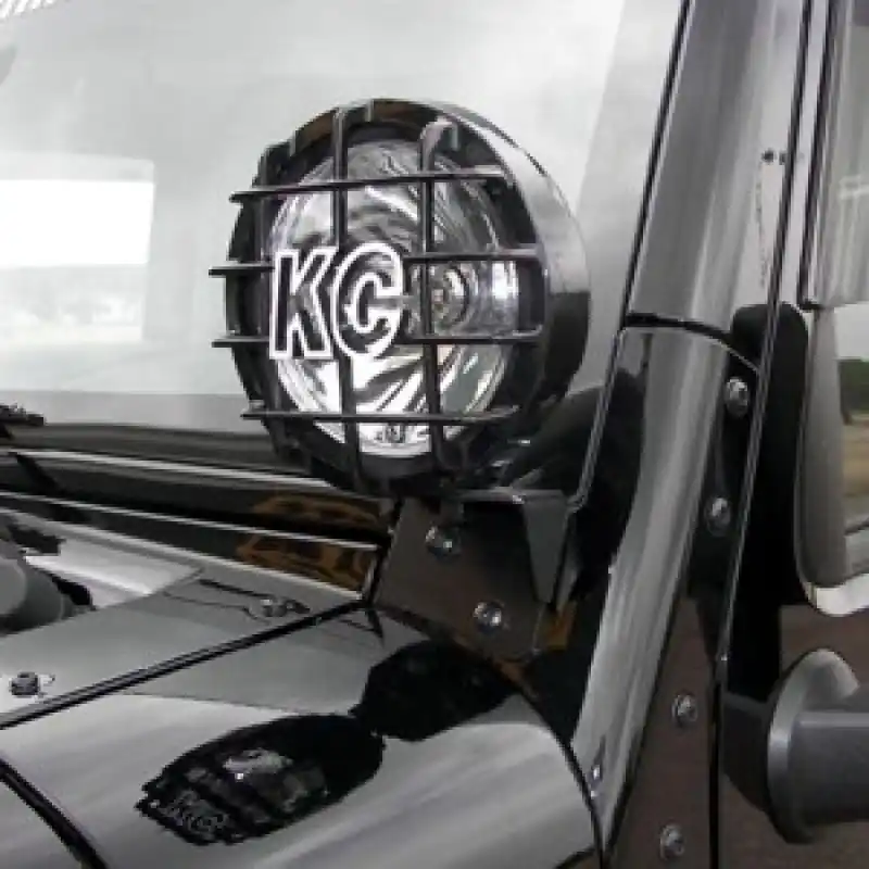 Price Cut KC HiLiTES 07-18 Jeep JK A-Pillar Windshield Light Mount Bracket Set (Pair) - Black
