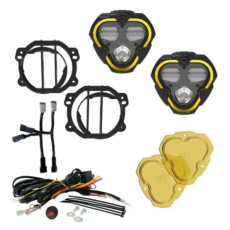 KC HiLiTES FLEX ERA 3 Dual Mode SAE Fog Lights - 2-Light Master Kit for Jeep JK/JL/JT Plastic Bumper Fan Favorite