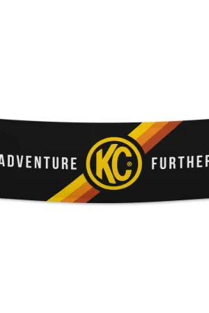 Trusted Brand KC HiLiTES 17in. x 60in. Banner - Black w/Yellow