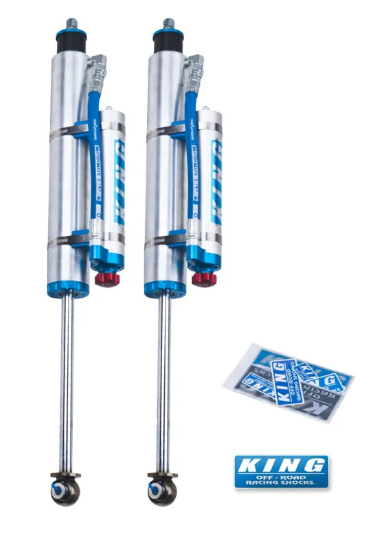 King Shocks 07-18 Jeep Wrangler JK Front 2.5 Dia Piggy Hose Res Shock 0-2in Lift w/Adjuster (Pair) New Arrival